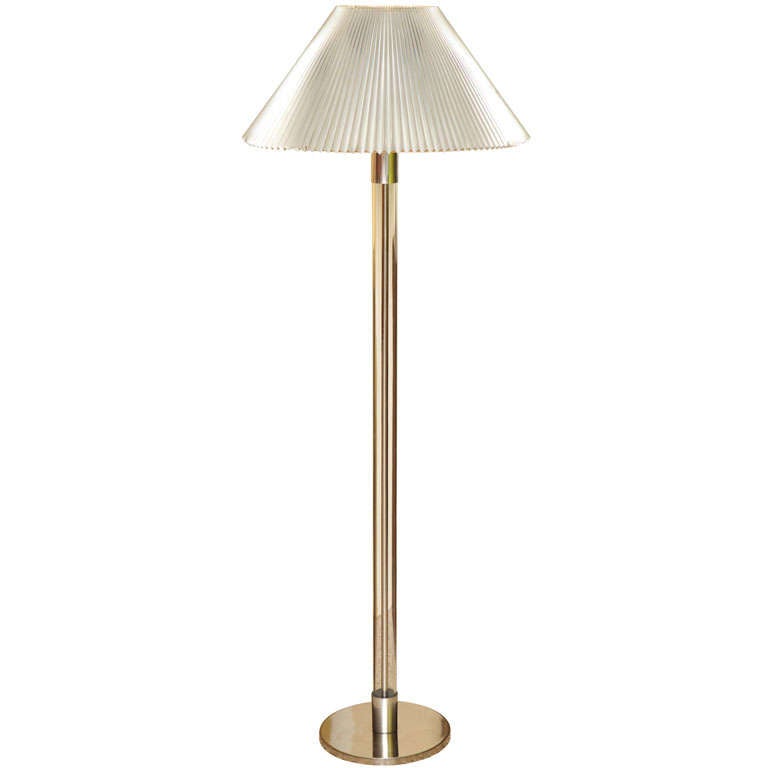 Mid Century Modern Elegant Tubular Glass and Chrome Laurel Floor Lamp 1960s