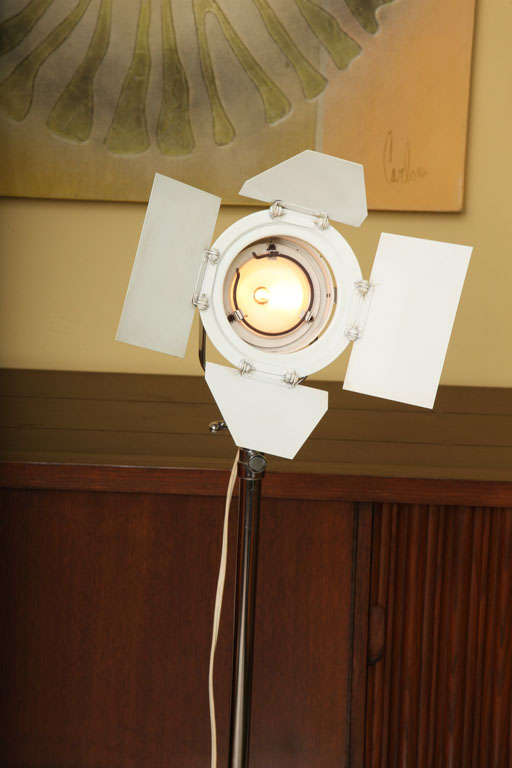 Chrome Versatile Klieg style Berkey Colortran Floor Lamp