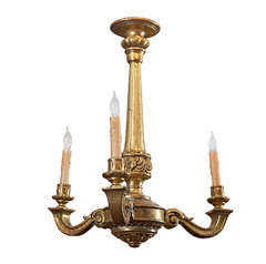 Carved Giltwood Three-Light Chandelier