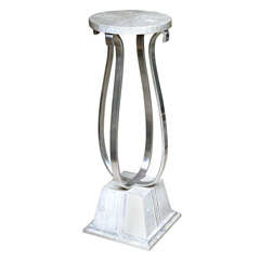 Shagreen and Aluminium Pedestal