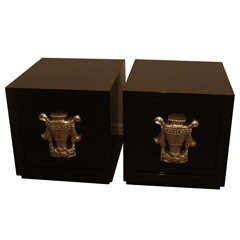Pair of Urn Front Cabinets by James Mont