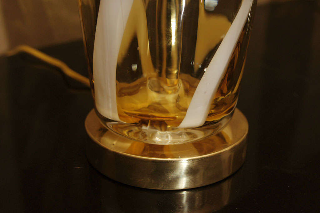 Pair Of Murano Candy Stripe Lamps 2