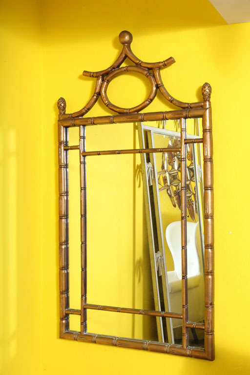 American Hollywood Glam Faux Bamboo Mirror