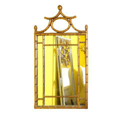 Hollywood Glam Faux Bamboo Mirror