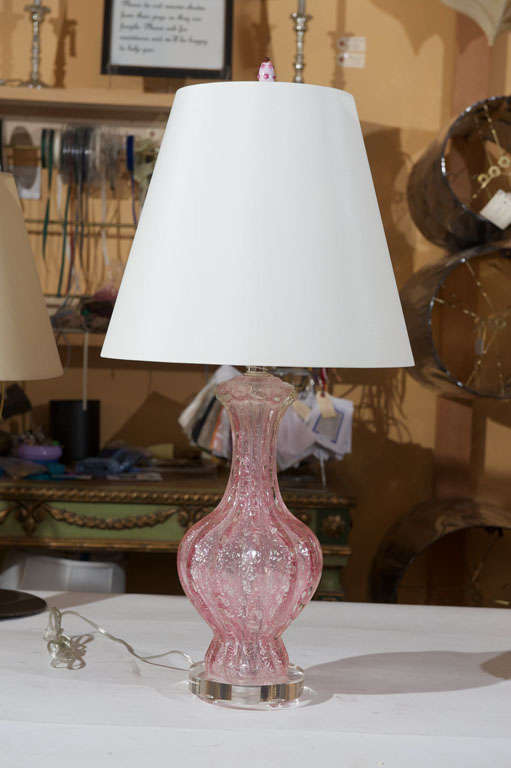 Pink Murano Glass Lamp