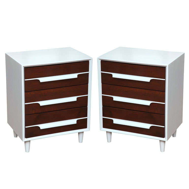 Lacquered Danish Nightstands at 1stdibs