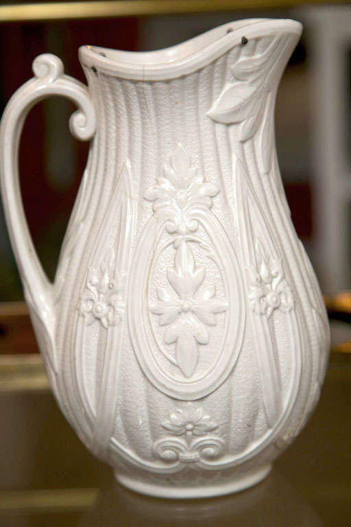 Porcelain Mid 19th Century English Parian Ware Pitcher