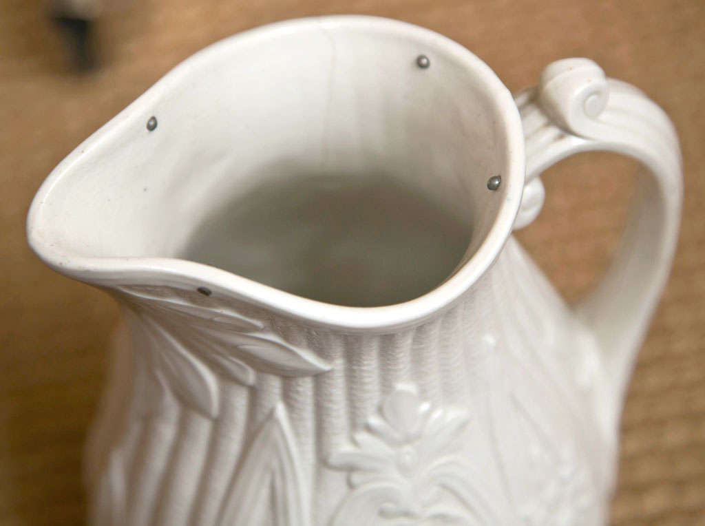 Mid 19th Century English Parian Ware Pitcher 4