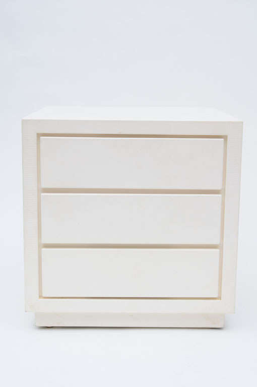 Karl Springer Leather Covered Chest of Drawers