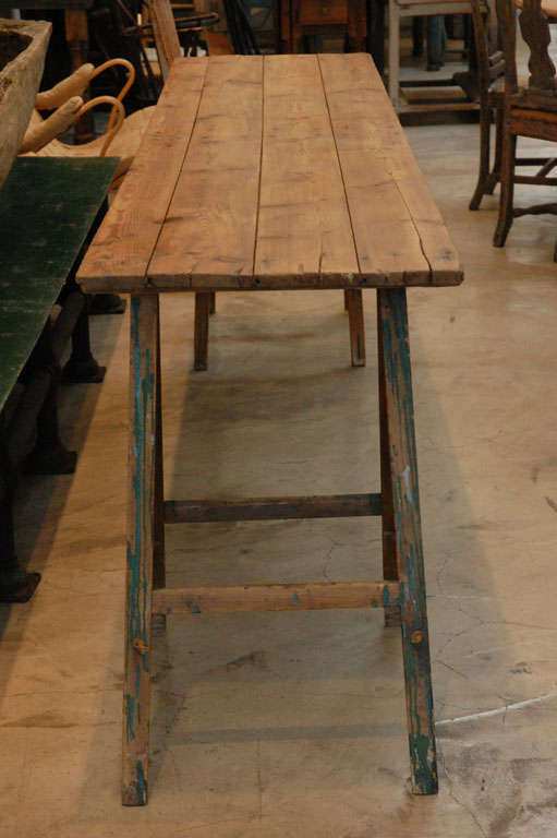 Long American Trestle Table, New England 1900 3