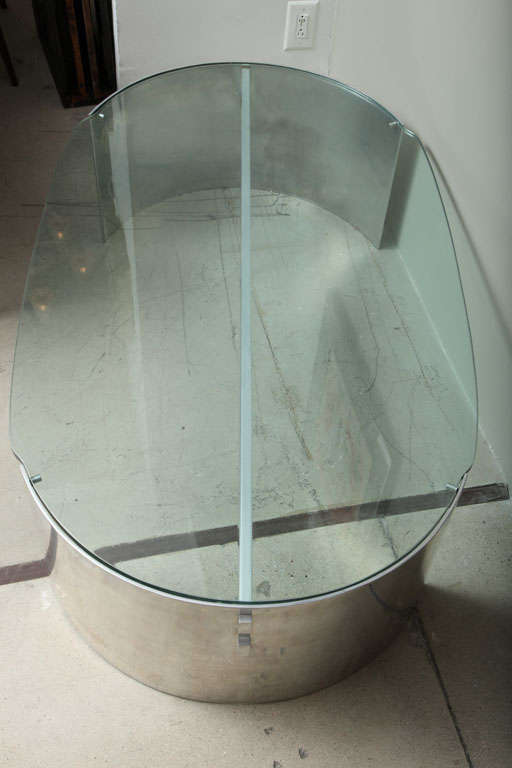 French Aluminum Coffee Table For Sale 1