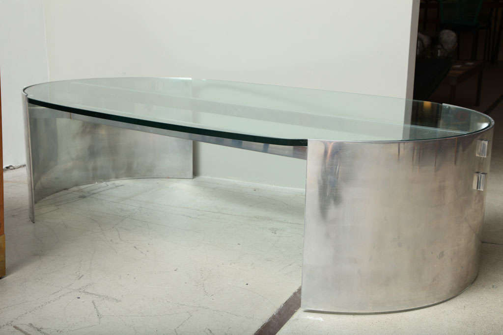 French Aluminum Coffee Table For Sale 4