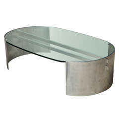 French Aluminum Coffee Table