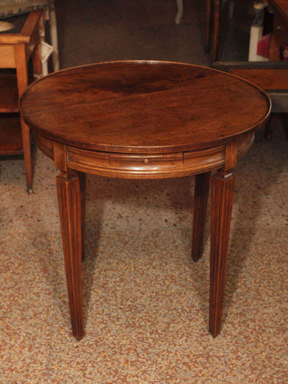 Round Walnut Game or Side Table