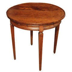Round Walnut Game or Side Table