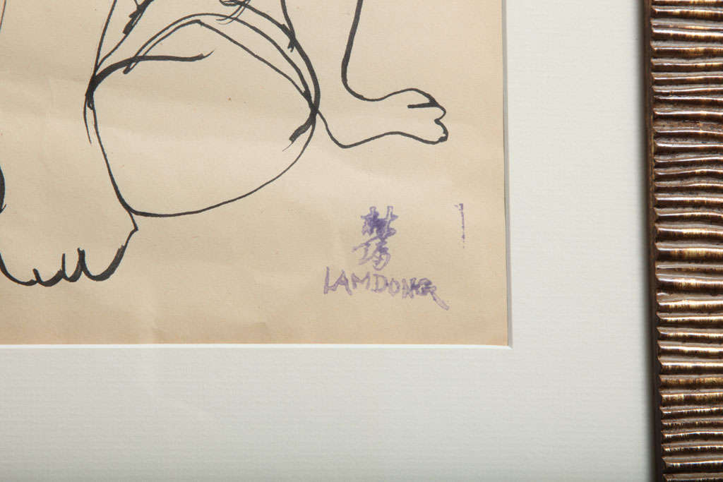 Drawing By Chinese Artist Lam Dong In Excellent Condition For Sale In New Jersey City, NJ