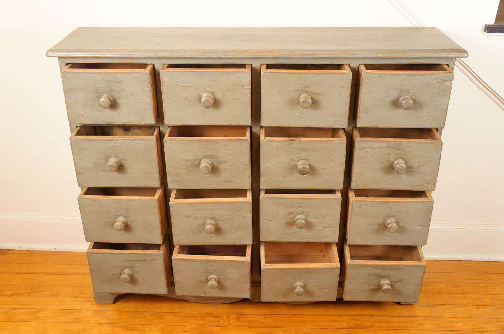 Grey Multi drawer Canadian Store Counter In Excellent Condition In Sheffield, MA