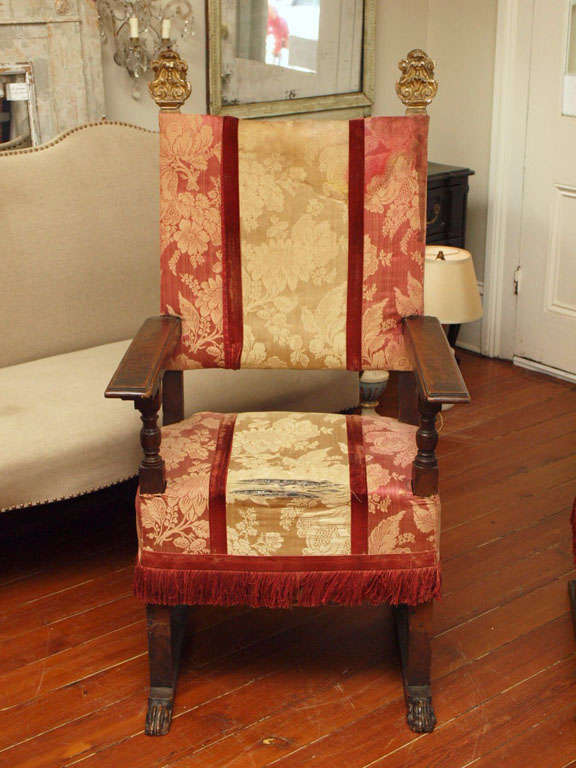 Pair of Large Italian 18th Century Hall Chairs