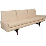 3 Seat Jens Risom sofa with walnut frame