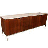 Classic walnut Florence Knoll credenza with 4 doors