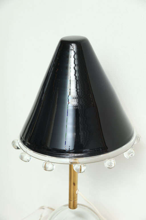 Mid Century Modern Italian Murano Fratelli Tosso Glass Table Lamp sgnd. In Good Condition For Sale In Miami, FL