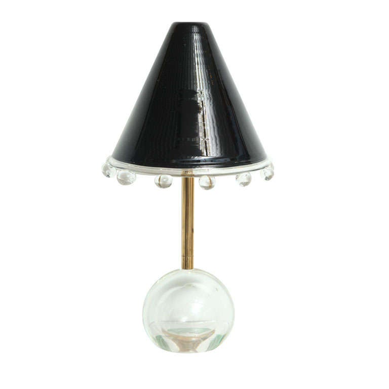 Mid Century Modern Italian Murano Fratelli Tosso Glass Table Lamp sgnd. For Sale