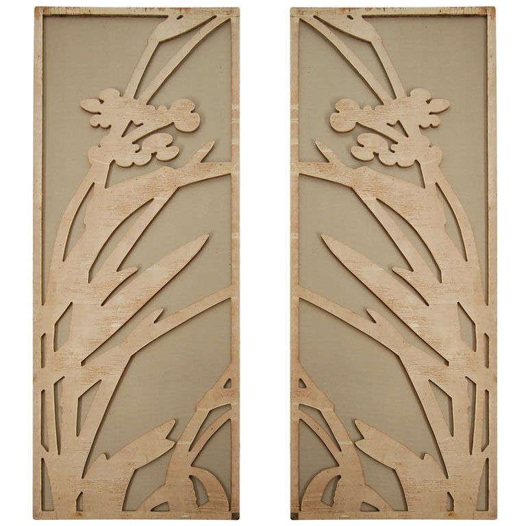 Pair of Wall Panels: Rustic Botanicals