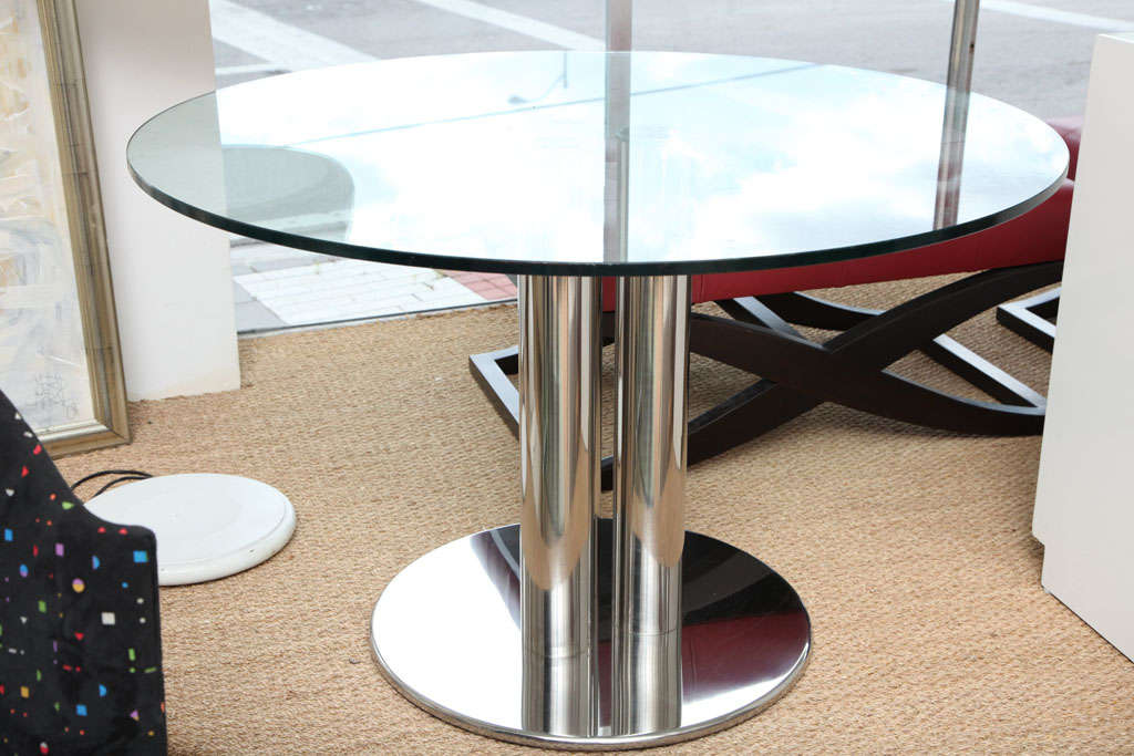 ZANOTTA 1970's ROUND DINING TABLE BY MARCO ZANUSO, 1972 ITALY In Good Condition In Miami, FL