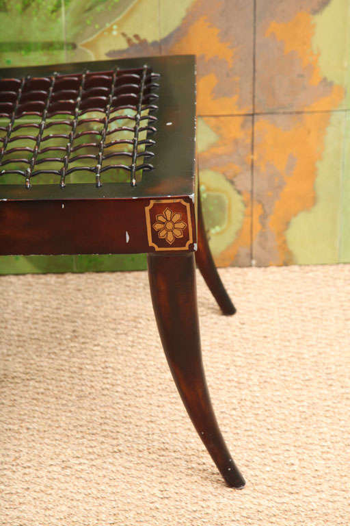 Pair of Faux Bronze Metal Hand-Painted Klismos Italian Chairs In Good Condition In Miami, FL