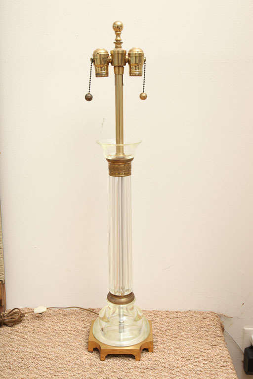 NEOCLASSICAL PAIR OF SEGUSO COLUMN LAMPS FOR MARBRO