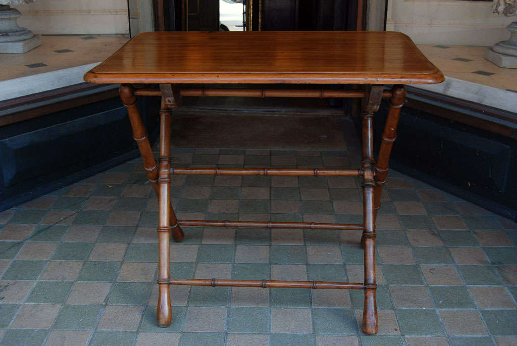 French Folding Faux Bamboo Table