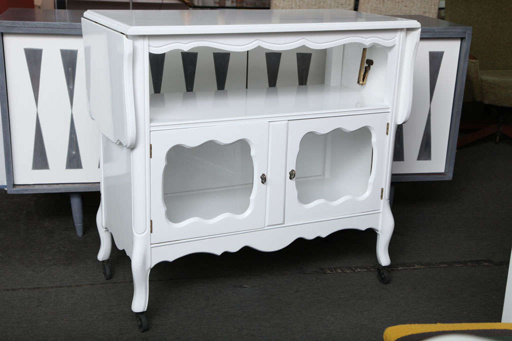 Two Tier Cabinet Dessert Table with Wheels
