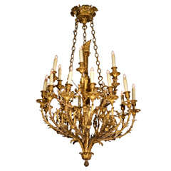 19th Century Louis XVI Revival Gilt Bronze Chandelier