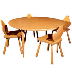 Retro Danish Child's Table and Chairs