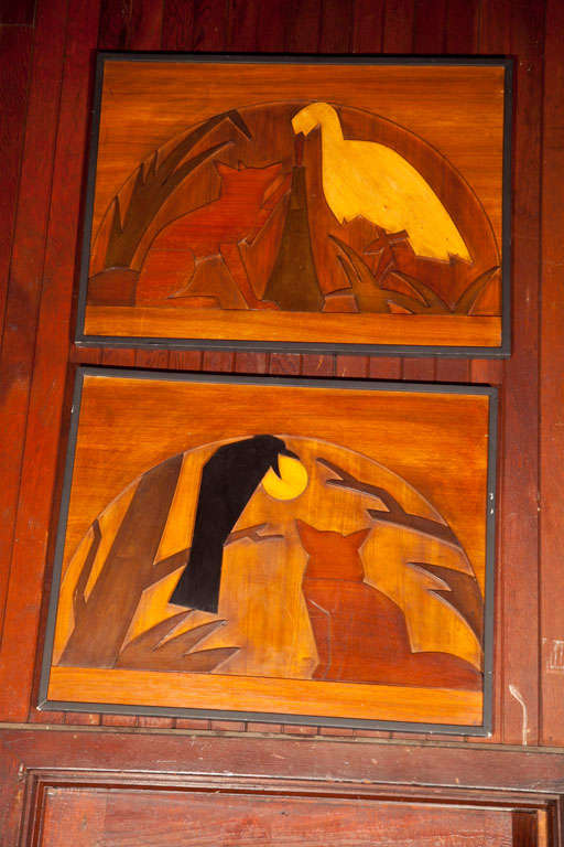 French Wood Panels of La Fontaine Fables