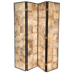Double-Sided Goatskin Four-Panel Screen