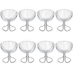Set of Eight Chrome Pan Am Chairs