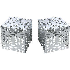 Retro Pair of 70's Steel Puzzle Tables by Tri-Mark Designs