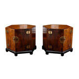 Pair of Burled Wood Tables