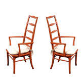 Pair Of Danish Modern Chinese Red Occasional Chairs