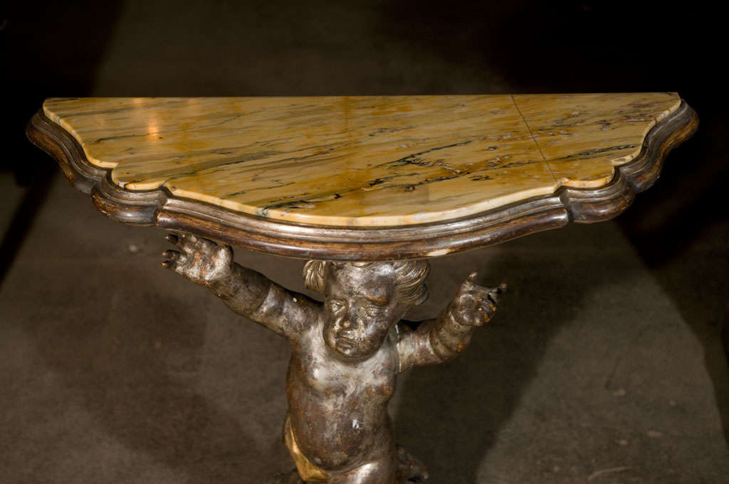19th Century Pair of Venetian figural form console tables For Sale