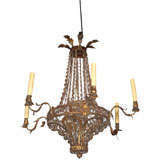Italian Tole and Crystal Chandelier