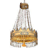 French Tole and Crystal Chandelier