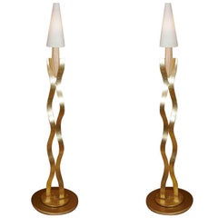 Tall Pair of Standard Lamps Commissioned for Savoy Hotel London