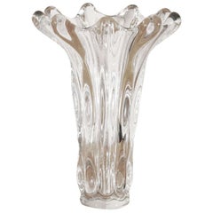 French vintage crystal vase by Vannes