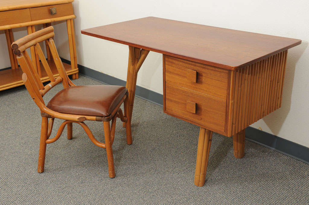 Vintage Rattan Desk and Chair at 1stDibs rattan desk vintage, rattan