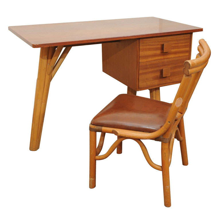 Vintage Rattan Desk and Chair at 1stDibs rattan desk vintage, rattan