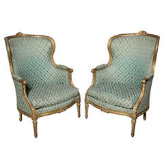Pair of Fine Eloquent French  Gilt Bergeres