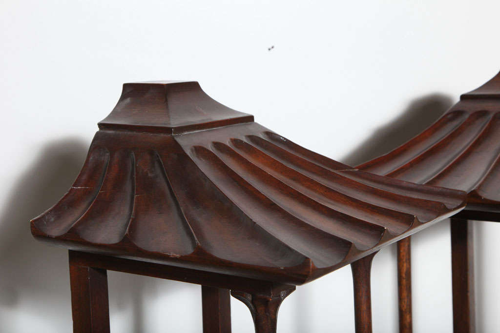 Pair of Wall Hanging Pagoda Etageres at 1stDibs