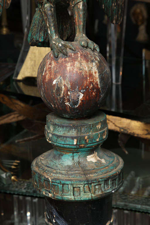 Carved Eagles on Stands 1
